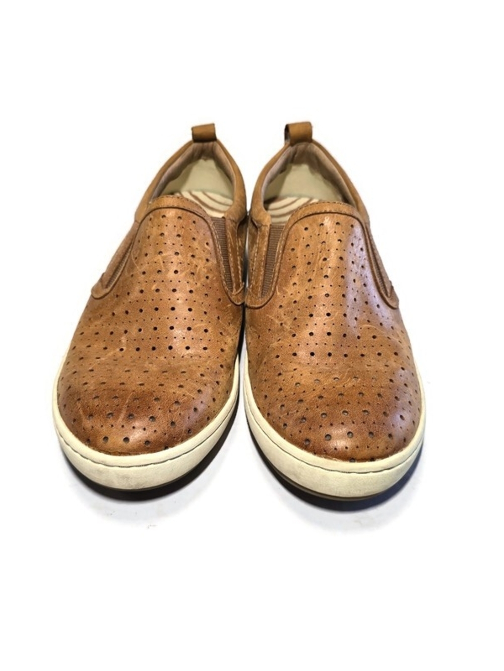 TAOS Court Brown Leather Slip-on Loafer Sneakers Women's sz 8.5
